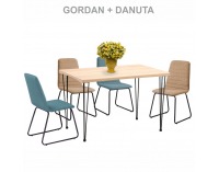 Jedálenský stôl Gordan - svetlý buk / čierna