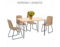 Jedálenský stôl Gordan - svetlý buk / čierna