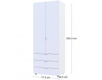 Dvojdverová šatníková skriňa so zásuvkami Gores - biela