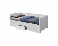Jednolôžková posteľ s roštami a úložným preistorom Goreta - biela