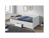 Jednolôžková posteľ s roštami a úložným preistorom Goreta - biela
