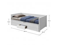 Jednolôžková posteľ s roštami a úložným preistorom Goreta - biela