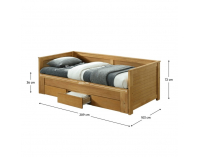 Jednolôžková posteľ s roštami a úložným priestorom Goreta - dub