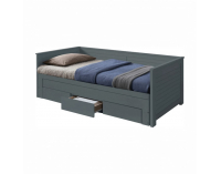 Jednolôžková posteľ s roštami a úložným priestorom Goreta - sivá