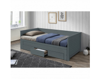 Jednolôžková posteľ s roštami a úložným priestorom Goreta - sivá