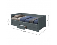 Jednolôžková posteľ s roštami a úložným priestorom Goreta - sivá