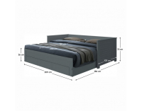 Jednolôžková posteľ s roštami a úložným priestorom Goreta - sivá