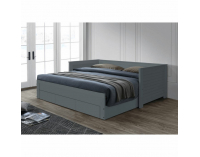 Jednolôžková posteľ s roštami a úložným priestorom Goreta - sivá