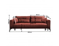 Rozkladacia pohovka s úložným priestorom Grace Big Sofa - terakota