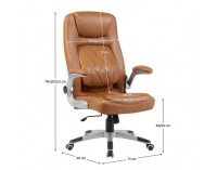 Kancelárske kreslo Greko - hnedá / strieborná