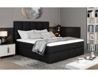 Čalúnená manželská posteľ s úložným priestorom Grosio 185 - čierna (Soft 11)