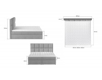 Čalúnená manželská posteľ s úložným priestorom Grosio 165 - tmavozelená