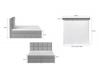 Čalúnená manželská posteľ s úložným priestorom Grosio 165 - čierna (Soft 11)