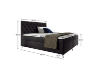 Boxspringová manželská posteľ Guliette 140 - čierna (Velvet)