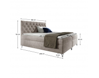 Boxspringová manželská posteľ Guliette 180 - sivobéžová taupe (Velvet)