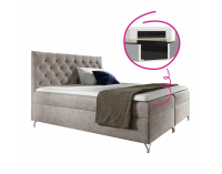 Boxspringová manželská posteľ Guliette 180 - sivobéžová taupe (Velvet)