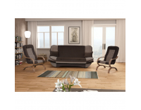 Rozkladacia pohovka s úložným priestorom Guru - sivohnedá (taupe) / hnedá