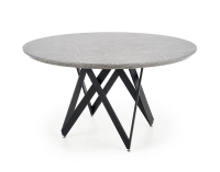Okrúhly jedálenský stôl Gustimo - sivý mramor / čierna