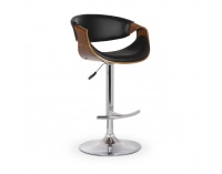Barová stolička H-100 - čierna / orech / chróm