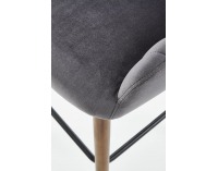Barová stolička H-93 - tmavosivá / orech