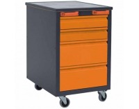 Mobilný kontajner k pracovnému stolu na kolieskach H1 - grafit / oranžová