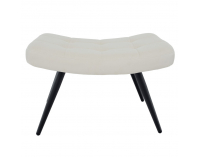 Kreslo s podnožou Haben - biela (Velvet) / čierna