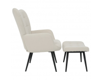 Kreslo s podnožou Haben - biela (Velvet) / čierna