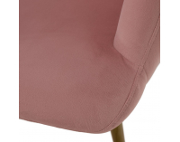 Kreslo s podnožou Haben - ružová (Velvet) / čierna