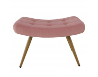 Kreslo s podnožou Haben - ružová (Velvet) / čierna