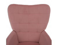 Kreslo s podnožou Haben - ružová (Velvet) / čierna