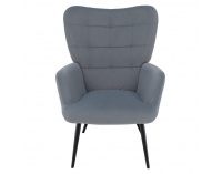 Kreslo s podnožou Haben - sivá (Velvet) / čierna