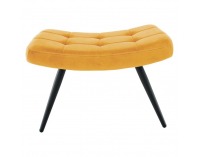 Kreslo s podnožou Haben - žltá (Velvet) / čierna