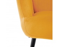Kreslo s podnožou Haben - žltá (Velvet) / čierna