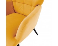 Kreslo s podnožou Haben - žltá (Velvet) / čierna