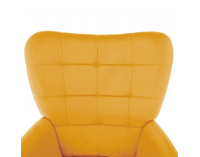 Kreslo s podnožou Haben - žltá (Velvet) / čierna