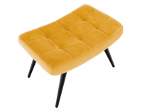 Kreslo s podnožou Haben - žltá (Velvet) / čierna