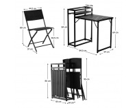 Skladací záhradný set Hadar - čierna