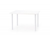Jedálenský stôl Adonis - MDF biely vysoký lesk / biely kov