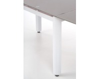 Rozkladací jedálenský stôl Alston - béžové sklo / biely kov