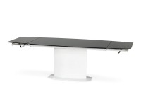 Sklenený rozkladací jedálenský stôl Anderson - čierna / biela