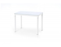Jedálenský stôl Argus - biele sklo / biely kov