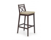 Barová stolička Borys - orech tmavý / béžová
