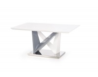 Jedálenský stôl Cortez - biely lesk / sivý lesk