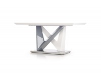 Jedálenský stôl Cortez - biely lesk / sivý lesk