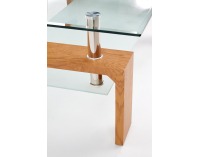 Sklenený konferenčný stolík Diana Intro - dub zlatý / priehľadná / mliečna