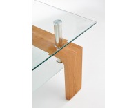 Sklenený konferenčný stolík Diana Intro - dub zlatý / priehľadná / mliečna