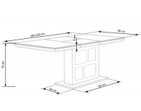 Rozkladací jedálenský stôl Domus - biely lesk / dub san remo