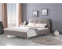 Čalúnená manželská posteľ s roštom Doris 160 - sivá / jelša