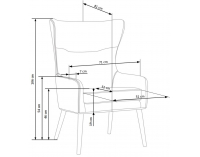 Kreslo (ušiak) Favaro - tmavohnedá