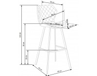 Barová stolička H-83 - biela / sivá / čierna